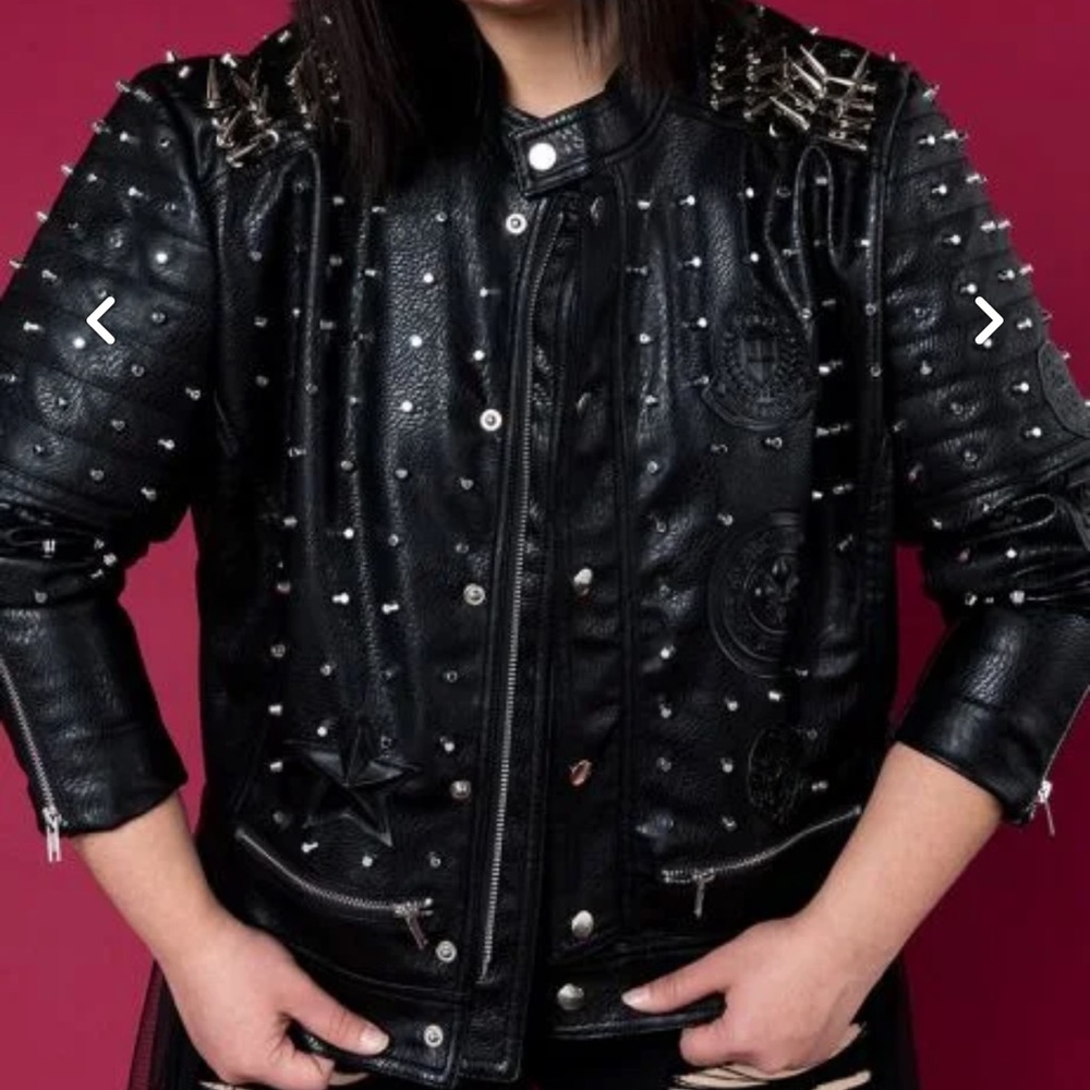 PLUS AZALEA WANG BREAK YOUR HEART LEATHER MOTO JACKET